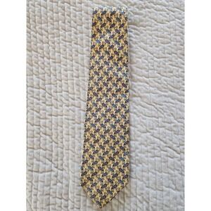 Brooks Brothers Makers 100% Silk Tie Dog Print Yellow Necktie Preppy